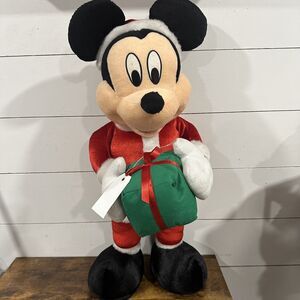 Mickey Mouse Christmas Tree Greeter Stuffed Plush Large 24 Inches Tall Disney